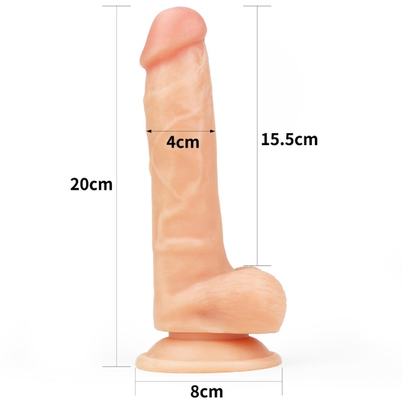 Dildo realistyczne The Ultra Soft Dude 20 cm z przyssawką, cieliste - 9