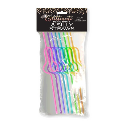 Glitterati Silly Penis Straws, 8 - 1 2