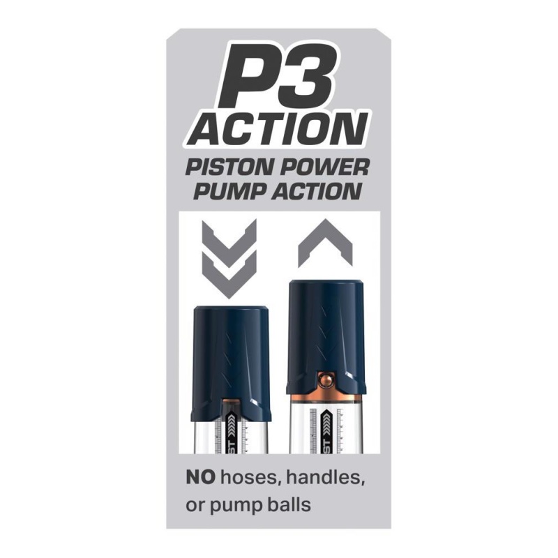 Pompa do penisa Pump Worx Max Boost Blue – manualny tłok próżniowy, 28,6 cm - 6