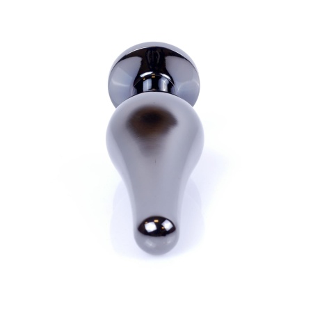 Biżuteria analna Buty Plug Dark Silver - stal nierdzewna z fioletowym kryształem, bańka 3 cm, wąska szyjka, długość 9,5 cm - 4