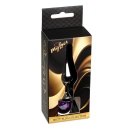 Biżuteria analna Buty Plug Dark Silver - stal nierdzewna z fioletowym kryształem, bańka 3 cm, wąska szyjka, długość 9,5 cm - 9
