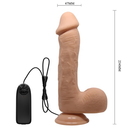 Dildo wibrujące Beautiful Johnson 9.2 z przyssawką, długość 23,4 cm - 8