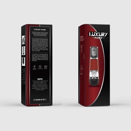 Pompka masturbacyjna LUXURY PUMP - automatyczna, wodoodporna, powiększony cylinder, przezroczysty rękaw, regulacja podciśnienia - 8