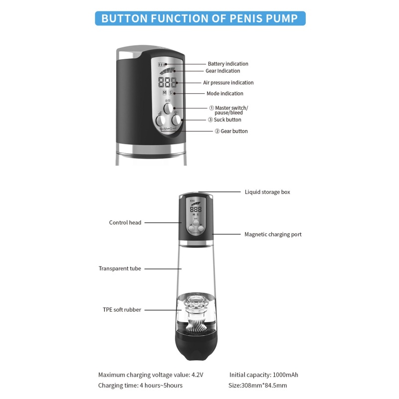 Pompka- LUXURY PUMP, PREMIUM RECHARGEABLE AUTOMATIC WATERPROOF PUMP - 11