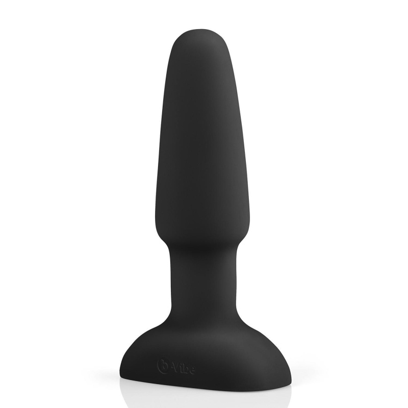 Korek analny Rimming Plug 2 Black - rotacja koralików i wibracja, długość wkładalna 12,3 cm, średnica 4 cm - 3