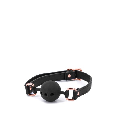 BONDAGE COUTURE BALL GAG  BLACK - 1 2
