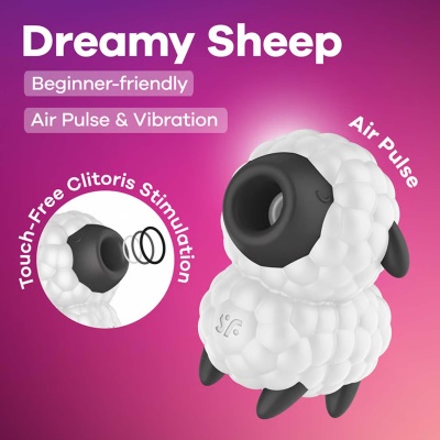 Satisfyer Dreamy Sheep - Stymulator Łechtaczki z Falami Ciśnienia i Wibracją, 2 Niezależne Silniki - 1 2