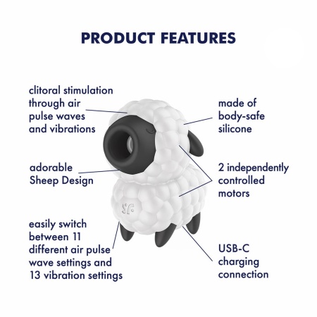 Satisfyer Dreamy Sheep - Stymulator Łechtaczki z Falami Ciśnienia i Wibracją, 2 Niezależne Silniki - 5