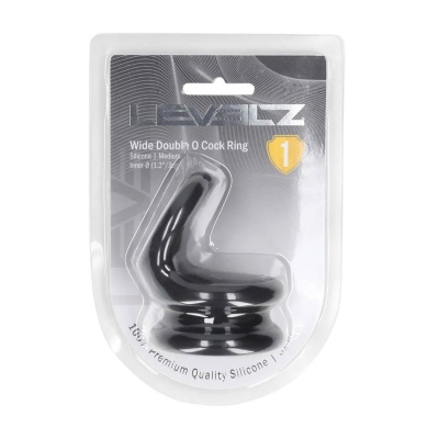 Wide Double O Silicone Cockring - M - Black - 1 2