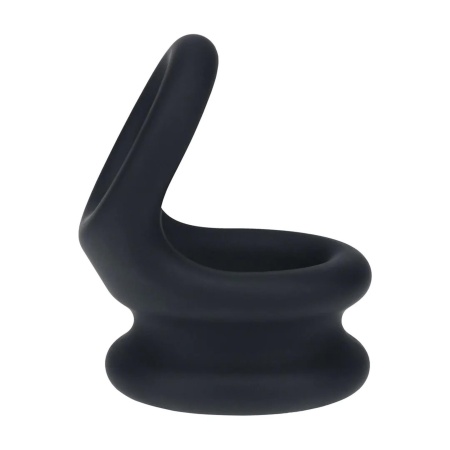 Wide Double O Silicone Cockring - M - Black - 4