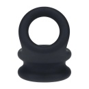 Wide Double O Silicone Cockring - M - Black - 5