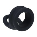 Wide Double O Silicone Cockring - M - Black - 6