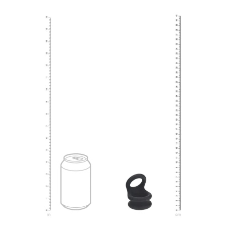 Wide Double O Silicone Cockring - M - Black - 7