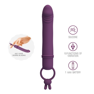 Wibrator Cora 20 cm z pierścieniowym uchwytem - 1 2