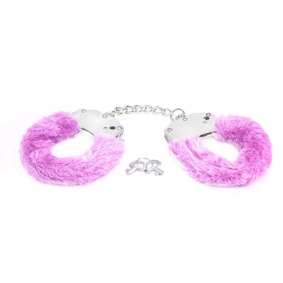 Metal handcuffs with pink furry - 1