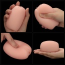 Dwustronny masturbator Slider Double-Ended 10,3 cm z pochwą i odbytnicą w kolorze cielistym - 1