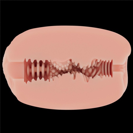 Dwustronny masturbator Slider Double-Ended 10,3 cm z pochwą i odbytnicą w kolorze cielistym - 8