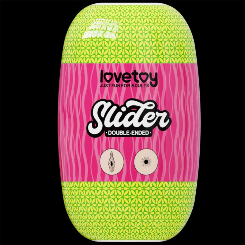 Dwustronny masturbator Slider Double-Ended 10,3 cm z pochwą i odbytnicą w kolorze cielistym - 16