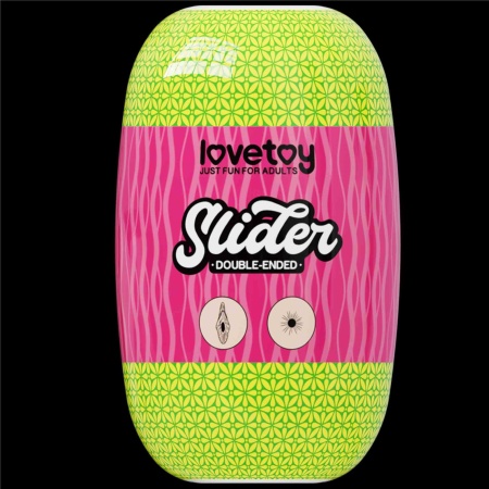 Dwustronny masturbator Slider Double-Ended 10,3 cm z pochwą i odbytnicą w kolorze cielistym - 16