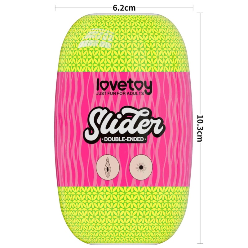 Dwustronny masturbator Slider Double-Ended 10,3 cm z pochwą i odbytnicą w kolorze cielistym - 18