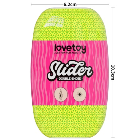 Dwustronny masturbator Slider Double-Ended 10,3 cm z pochwą i odbytnicą w kolorze cielistym - 18