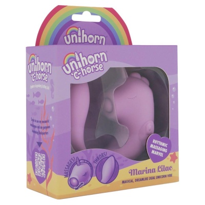 Unihorn C-Horse Marina Lilac – wibrator 2w1 do stymulacji punktu G i łechtaczki, silikon medyczny, 15 cm - 1