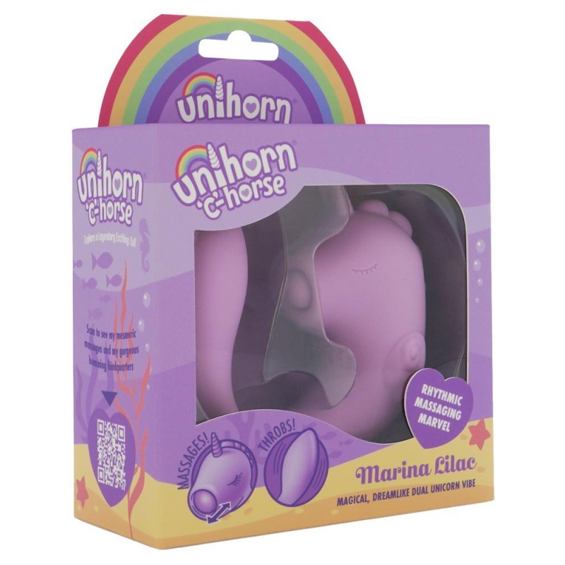 Unihorn C-Horse Marina Lilac – wibrator 2w1 do stymulacji punktu G i łechtaczki, silikon medyczny, 15 cm - 1