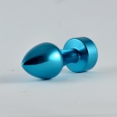 Aluminiowy korek analny z niebieskim diamencikiem 8,1 cm - 1