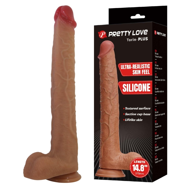Realistyczne dildo Torin-PLUS z przyssawką, 37,5 cm - 1
