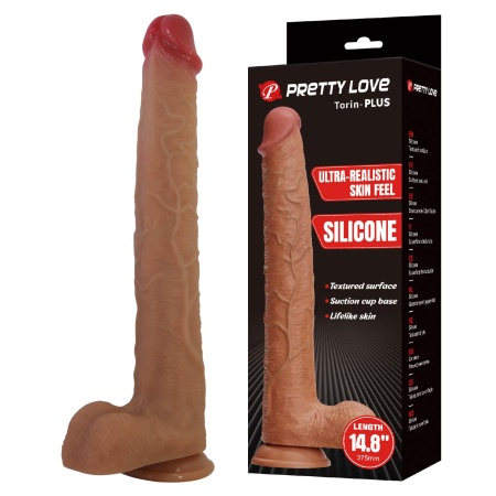 Realistyczne dildo Torin-PLUS z przyssawką, 37,5 cm - 1