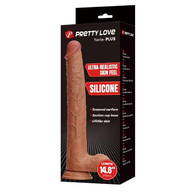 Realistyczne dildo Torin-PLUS z przyssawką, 37,5 cm - 8