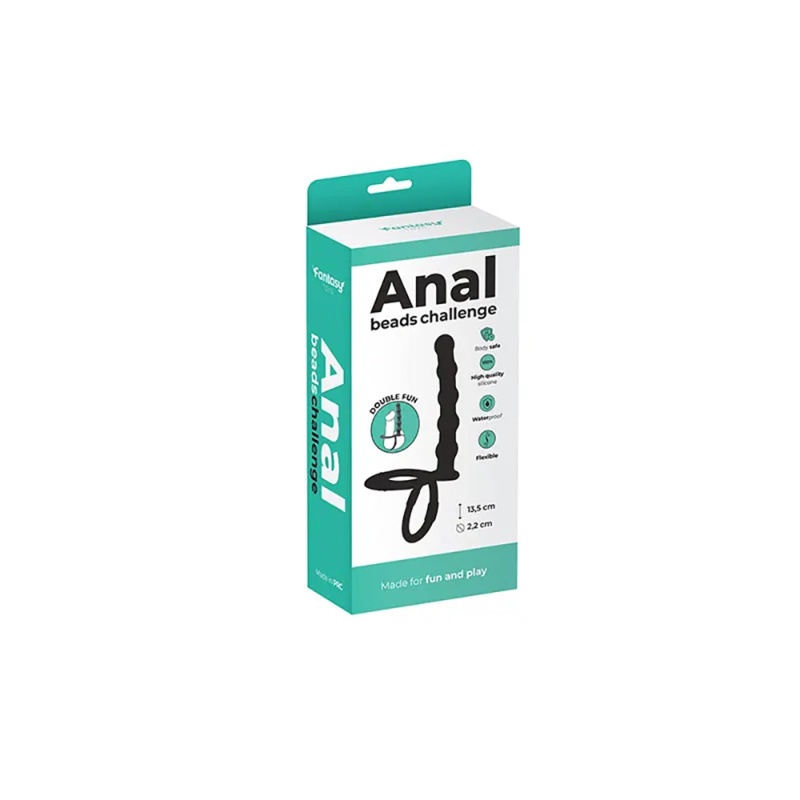 Dildo Strap-On Fantasy – Silikonowy, Zakrzywiony, do Podwójnej Penetracji, 13,5 cm (Ø 2,2 cm) - 7