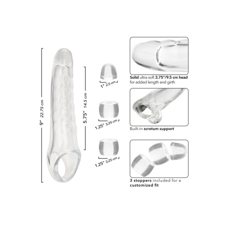 Przedłużacz prącia Performance Maxx Kit Transparent z pasem mosznowym 22,9 cm - 6