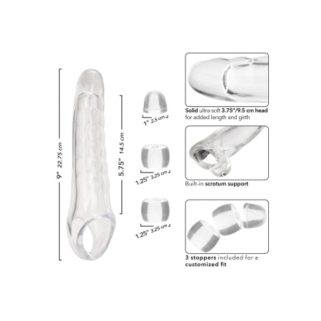 Przedłużacz prącia Performance Maxx Kit Transparent z pasem mosznowym 22,9 cm - 15