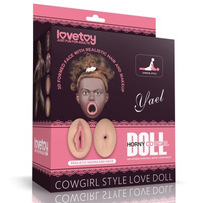 Nadmuchiwana lalka erotyczna Cowgirl Style 98 cm ciemnobrązowa - 1