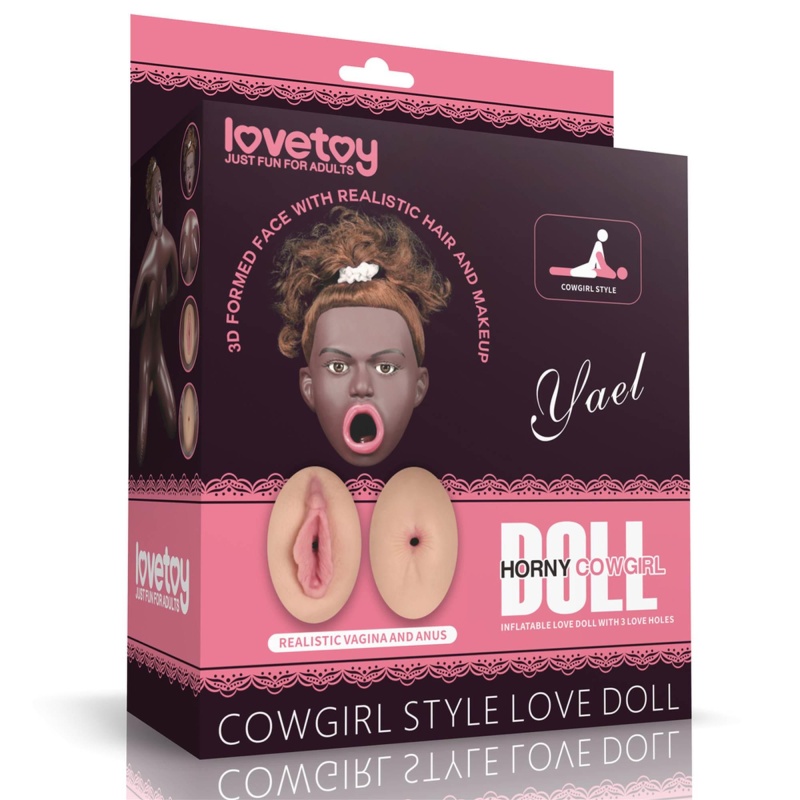 Nadmuchiwana lalka erotyczna Cowgirl Style 98 cm ciemnobrązowa - 1