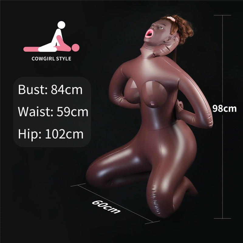 Nadmuchiwana lalka erotyczna Cowgirl Style 98 cm ciemnobrązowa - 11