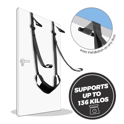 Huśtawka na drzwi Deluxe Sex Door Swing – czarna, udźwig do 136 kg - 1 2