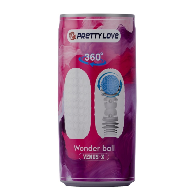 Masturbator Wonder ball VENUS-X - rozmiar uniwersalny, teksturowany kanał, ruchoma kulka - 10