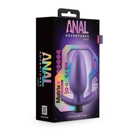 Plug analny wibrujący Excelsior Astro Violet - silikon Puria™, 10 funkcji wibracji, długość 12 cm (wprowadzalna 8,9 cm) - 1