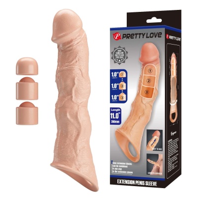 Pretty Love Extension Penis Sleeve with Modular Length Blocks – 28 cm - 1