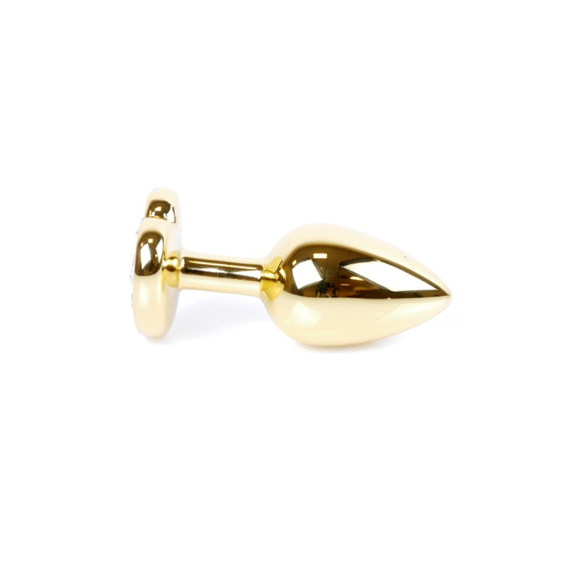 Biżuteria analna Gold Heart PLUG Red - stal nierdzewna, profilowana, długość całkowita 7 cm, średnica 2,7 cm - 4