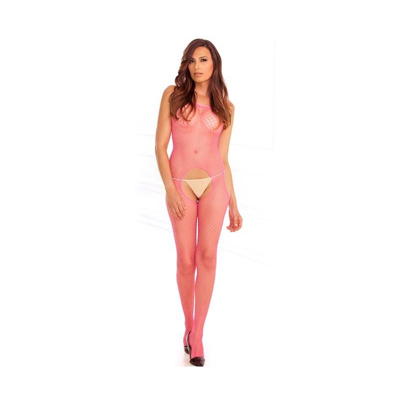 INDUSTR. NET SUSPENDER BODYSTOCK. PINK - 1
