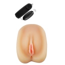 Masturbator Camila - podwójne wejścia, wibrujący bullet z pilotem, 17,8 cm - 2