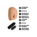 Masturbator Camila - podwójne wejścia, wibrujący bullet z pilotem, 17,8 cm - 5
