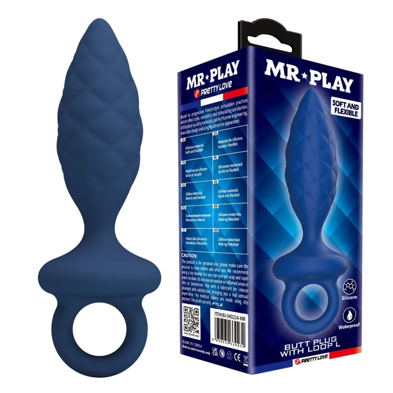 Korek analny z pętlą, rozmiar L, 15,7 cm - 1
