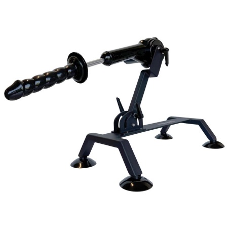 Body Dock Sex Machine Black — maszyna do penetracji z 4 przyssawkami, prętem wysuwnym 22,9 cm, skokiem ponad 6 cm i prędkością d - 3