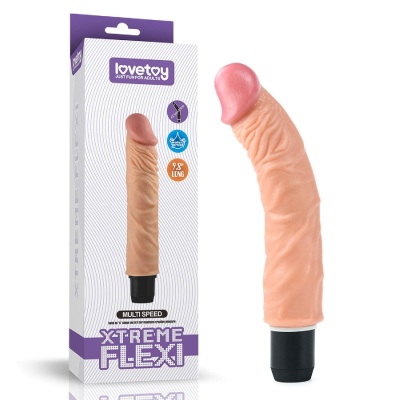 Elastyczny Wibrator Xtreme Flexi 23,5 cm Beżowy/Różowy - 1