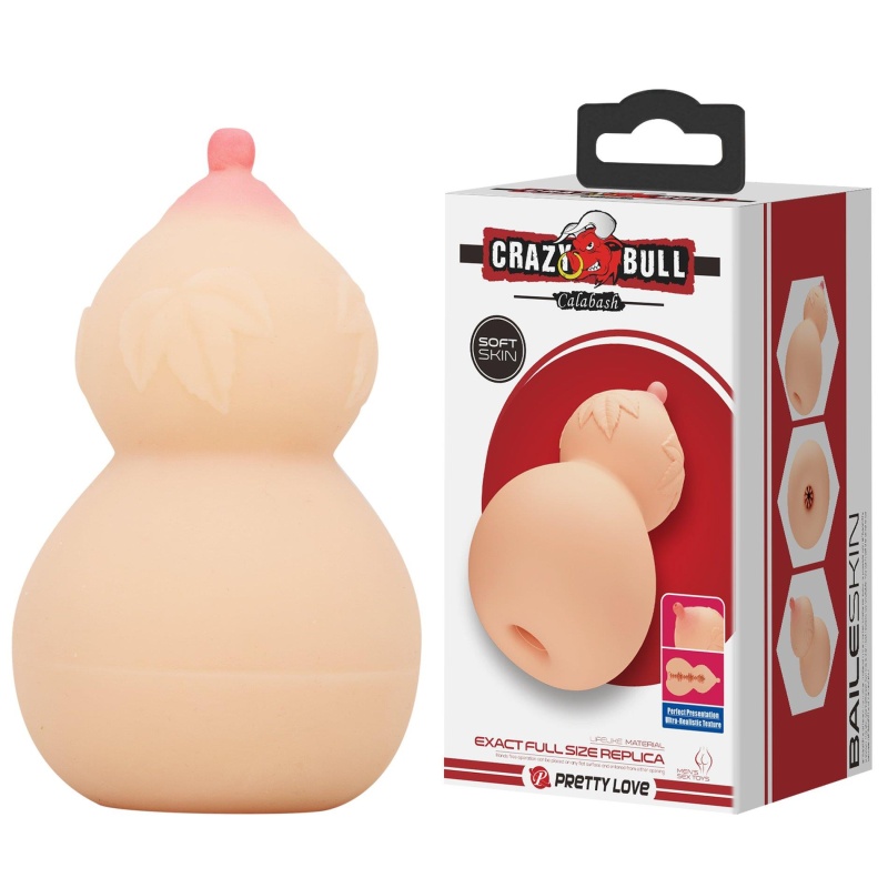 Masturbator Calabash TPR - rozciągliwy kanał z żeberkami - 1