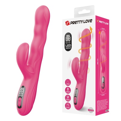 Wibrator króliczek Winters Pink z funkcją falowania i wyświetlaczem LED, 25,2 cm - 1